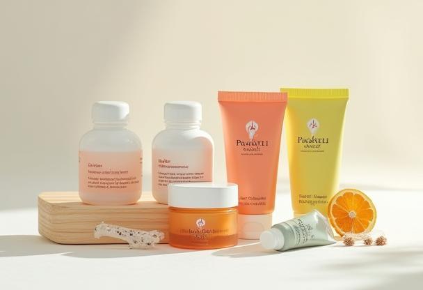 A collection of small sample sizes of Prakriti Beauty products